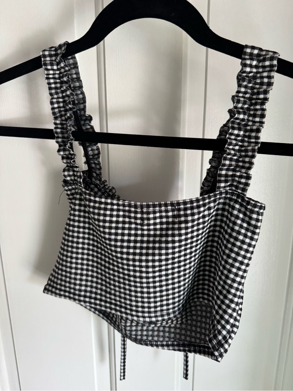 PrettyLittleThing Black and White Gingham Cami